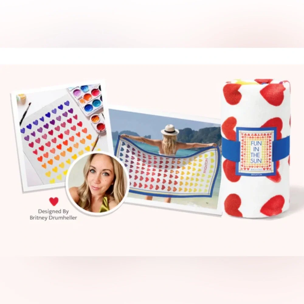 Brighton Ombré Heart Beach Towel
